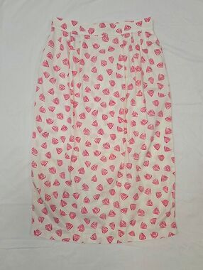 80s Prophecy Abstract Print Midi Cotton Skirt M